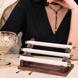 Maxbell Rings Display Stand Jewelry Organizer for Dressing Table Countertop Tabletop Beige 22x10.5x9.5cm