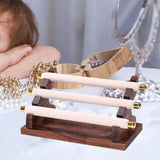 Maxbell Rings Display Stand Jewelry Organizer for Dressing Table Countertop Tabletop Beige 22x10.5x9.5cm