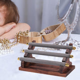 Maxbell Rings Display Stand Jewelry Organizer for Dressing Table Countertop Tabletop Gray 22x10.5x9.5cm