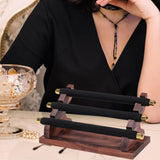 Maxbell Rings Display Stand Jewelry Organizer for Dressing Table Countertop Tabletop Black 22x10.5x9.5cm