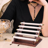 Maxbell Rings Display Stand Jewelry Organizer for Dressing Table Countertop Tabletop Beige 22x16.5x15.5cm