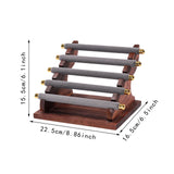 Maxbell Rings Display Stand Jewelry Organizer for Dressing Table Countertop Tabletop Gray 22x16.5x15.5cm