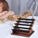 Maxbell Rings Display Stand Jewelry Organizer for Dressing Table Countertop Tabletop Black 22x16.5x15.5cm