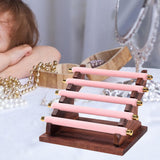 Maxbell Rings Display Stand Jewelry Organizer for Dressing Table Countertop Tabletop Pink 22x16.5x15.5cm