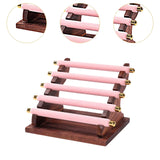 Maxbell Rings Display Stand Jewelry Organizer for Dressing Table Countertop Tabletop Pink 22x16.5x15.5cm