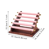 Maxbell Rings Display Stand Jewelry Organizer for Dressing Table Countertop Tabletop Pink 22x16.5x15.5cm