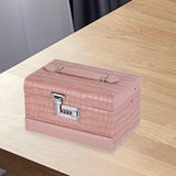 Maxbell Jewelry Box for Women for Travel Rings Watches with Lid Jewelry Display Case Pink