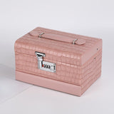 Maxbell Jewelry Box for Women for Travel Rings Watches with Lid Jewelry Display Case Pink