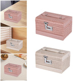 Maxbell Jewelry Box for Women for Travel Rings Watches with Lid Jewelry Display Case Pink