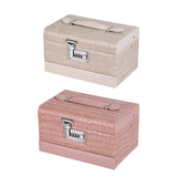 Maxbell Jewelry Box for Women for Travel Rings Watches with Lid Jewelry Display Case Pink