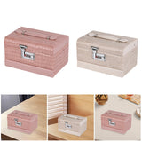 Maxbell Jewelry Box for Women for Travel Rings Watches with Lid Jewelry Display Case Pink