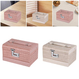 Maxbell Jewelry Box for Women for Travel Rings Watches with Lid Jewelry Display Case Pink
