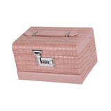 Maxbell Jewelry Box for Women for Travel Rings Watches with Lid Jewelry Display Case Pink