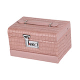 Maxbell Jewelry Box for Women for Travel Rings Watches with Lid Jewelry Display Case Pink