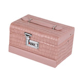 Maxbell Jewelry Box for Women for Travel Rings Watches with Lid Jewelry Display Case Pink