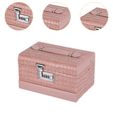 Maxbell Jewelry Box for Women for Travel Rings Watches with Lid Jewelry Display Case Pink