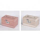 Maxbell Jewelry Box for Women for Travel Rings Watches with Lid Jewelry Display Case Pink