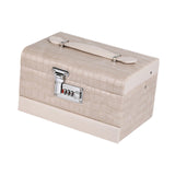 Maxbell Jewelry Box for Women for Travel Rings Watches with Lid Jewelry Display Case Beige
