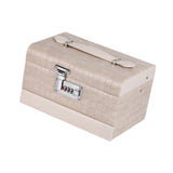 Maxbell Jewelry Box for Women for Travel Rings Watches with Lid Jewelry Display Case Beige