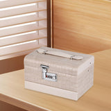 Maxbell Jewelry Box for Women for Travel Rings Watches with Lid Jewelry Display Case Beige
