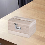Maxbell Jewelry Box for Women for Travel Rings Watches with Lid Jewelry Display Case Beige