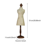 Maxbell Body Necklace Display Stand Vintage Style Model for Counter Desktop Showcase Tall