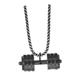 Maxbell Dumbbell Pendant for Men Decor Sport Creative Necklace for Holiday Party Men Black
