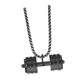 Maxbell Dumbbell Pendant for Men Decor Sport Creative Necklace for Holiday Party Men Black