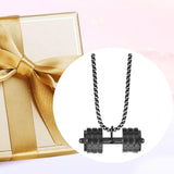 Maxbell Dumbbell Pendant for Men Decor Sport Creative Necklace for Holiday Party Men Black