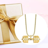 Maxbell Dumbbell Pendant for Men Decor Sport Creative Necklace for Holiday Party Men Gold
