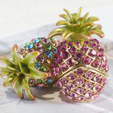 Maxbell Pineapple Trinket Box Decor Pineapple Decorative Box for Charm Rings Earring Pink
