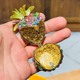 Maxbell Pineapple Trinket Box Decor Pineapple Decorative Box for Charm Rings Earring Pink