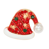 Christmas Brooch Pin Fashion Xmas Decoration Elegant Corsage Lapel Pin Badge Christmas Hat