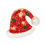 Christmas Brooch Pin Fashion Xmas Decoration Elegant Corsage Lapel Pin Badge Christmas Hat