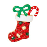 Christmas Brooch Pin Fashion Xmas Decoration Elegant Corsage Lapel Pin Badge Christmas Stocking