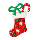 Christmas Brooch Pin Fashion Xmas Decoration Elegant Corsage Lapel Pin Badge Christmas Stocking