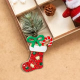 Christmas Brooch Pin Fashion Xmas Decoration Elegant Corsage Lapel Pin Badge Christmas Stocking