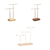 Maxbell Earring Display Stand Jewelry Display Stand for Selling Tabletop T Bar Stand 2 Laywer Wood