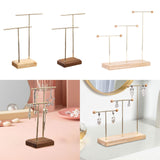 Maxbell Earring Display Stand Jewelry Display Stand for Selling Tabletop T Bar Stand 2 Laywer Wood