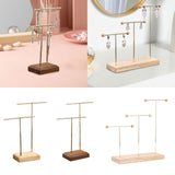 Maxbell Earring Display Stand Jewelry Display Stand for Selling Tabletop T Bar Stand 2 Laywer Wood