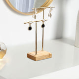 Maxbell Earring Display Stand Jewelry Display Stand for Selling Tabletop T Bar Stand 2 Laywer Wood