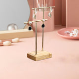 Maxbell Earring Display Stand Jewelry Display Stand for Selling Tabletop T Bar Stand 2 Laywer Wood