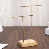 Maxbell Earring Display Stand Jewelry Display Stand for Selling Tabletop T Bar Stand 2 Laywer Wood