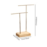Maxbell Earring Display Stand Jewelry Display Stand for Selling Tabletop T Bar Stand 2 Laywer Wood