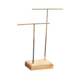 Maxbell Earring Display Stand Jewelry Display Stand for Selling Tabletop T Bar Stand 2 Laywer Wood