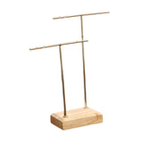 Maxbell Earring Display Stand Jewelry Display Stand for Selling Tabletop T Bar Stand 2 Laywer Wood