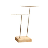 Maxbell Earring Display Stand Jewelry Display Stand for Selling Tabletop T Bar Stand 2 Laywer Wood