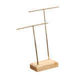 Maxbell Earring Display Stand Jewelry Display Stand for Selling Tabletop T Bar Stand 2 Laywer Wood