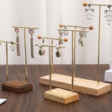 Maxbell Earring Display Stand Jewelry Display Stand for Selling Tabletop T Bar Stand 2 Laywer Wood