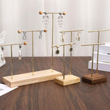Maxbell Earring Display Stand Jewelry Display Stand for Selling Tabletop T Bar Stand 2 Laywer Brown Wood